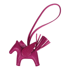 Hermes Pegasus Rodeo Touch Bag Charm PM Rose Pourpre Varanus Niloticus Lizard/Milo Lambskin