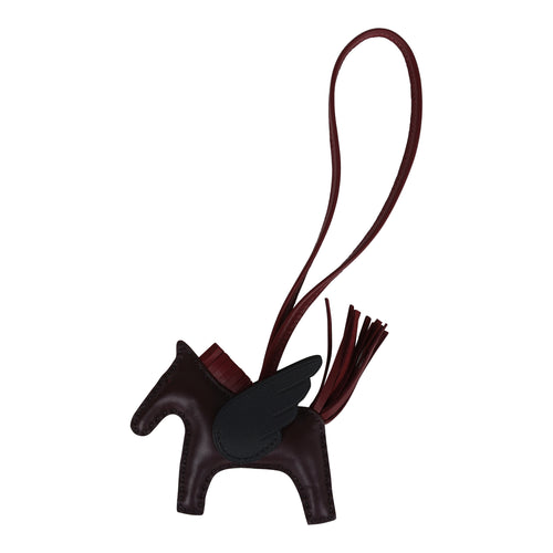 Hermes Pegasus Rodeo Bag Charm PM Rouge Sellier/Rouge H/Black Milo Lambskin