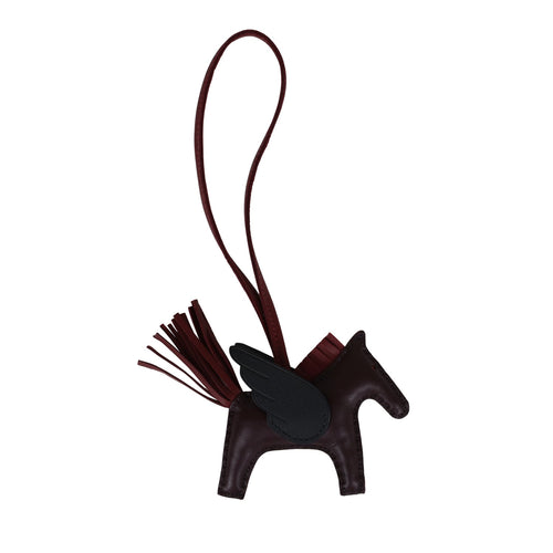 Hermes Pegasus Rodeo Bag Charm PM Rouge Sellier/Rouge H/Black Milo Lambskin