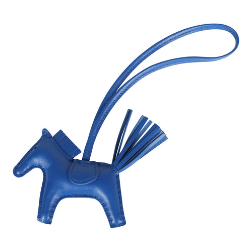Hermes Rodeo Bag Charm PM Bleu France Milo Lambskin