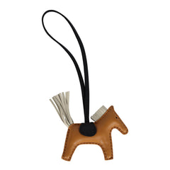 Hermes Rodeo Bag Charm PM Sesame/Craie/Black Milo Lambskin