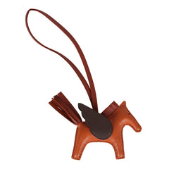 Hermes Pegase Rodeo Bag Charm PM Pain D'Epice/Sienne/Moka Swift & Milo Lambskin