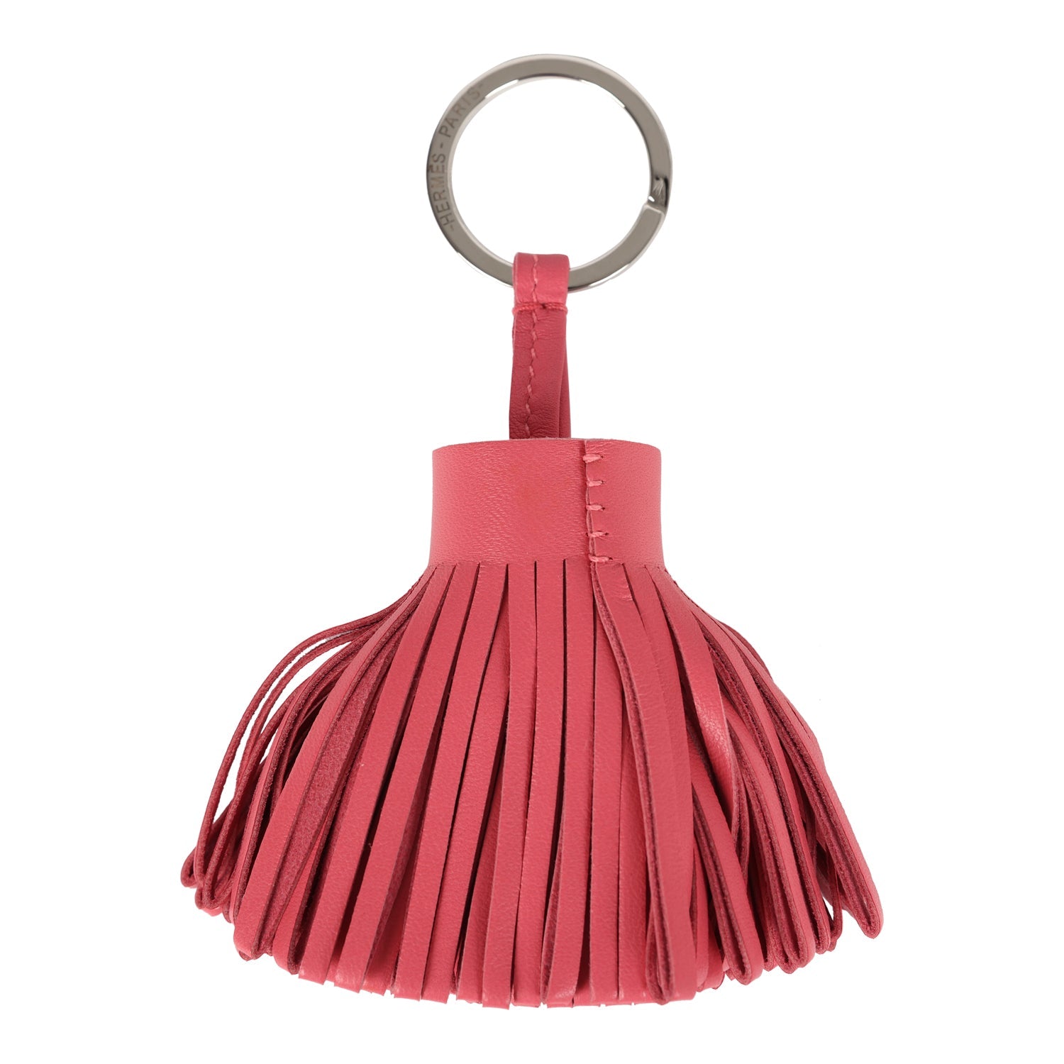 Hermes Rose Lipstick Lambskin Carmen Tassel Keychain Madison Avenue