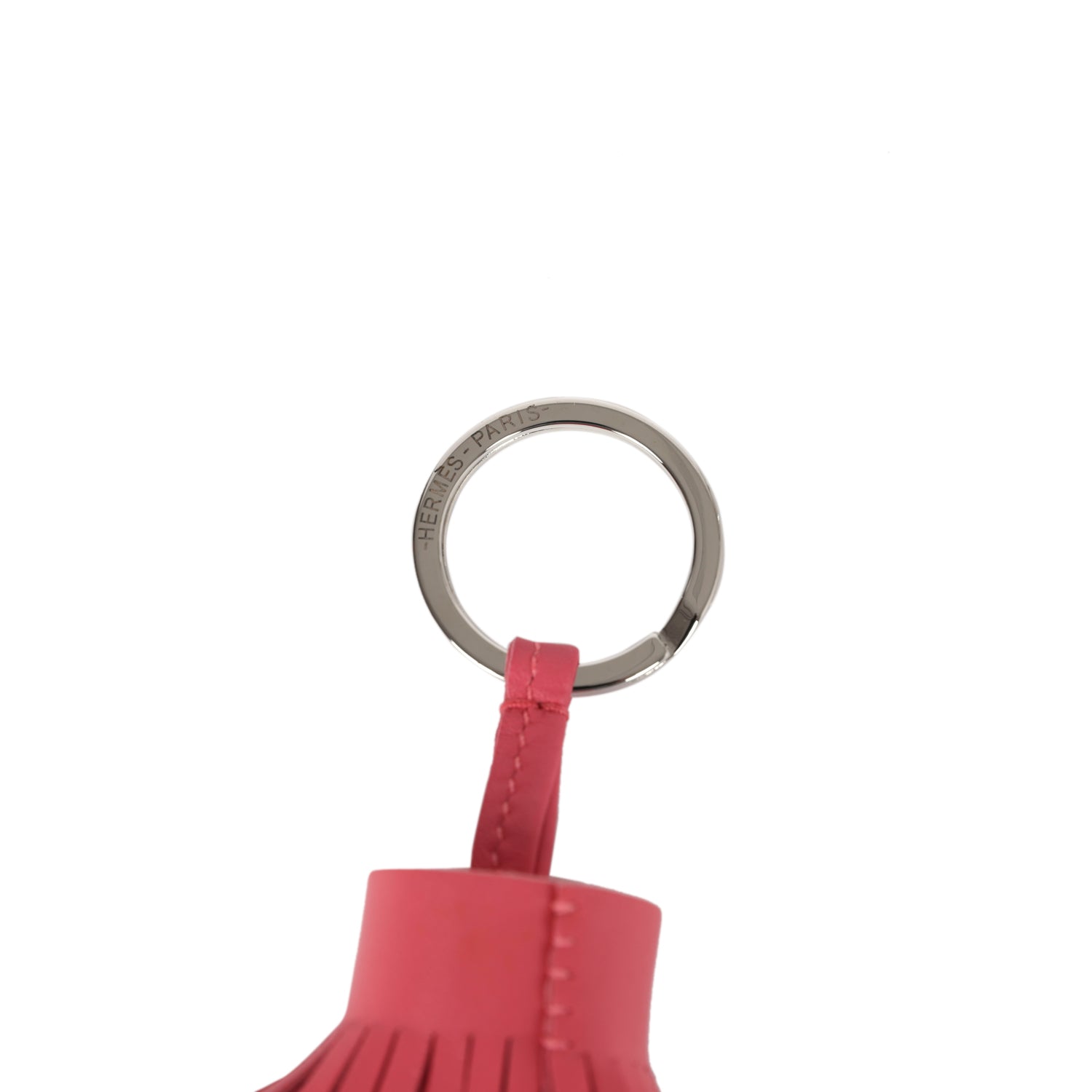 Hermes Rose Lipstick Lambskin Carmen Tassel Keychain Madison Avenue