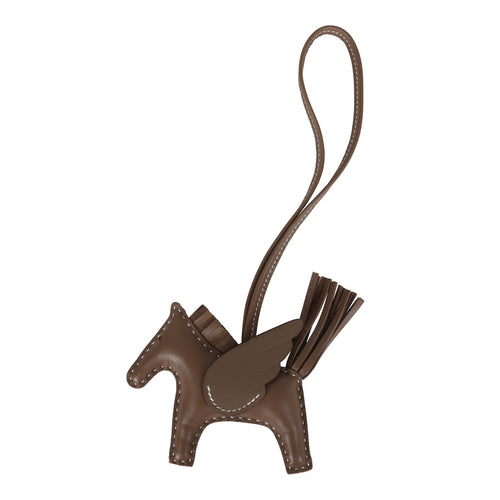 Hermes Pegase Rodeo Bag Charm PM Etoupe Milo Lambskin