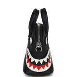 Hermes Mini Bolide Shark Bag Charm Black and White Swift Palladium Hardware