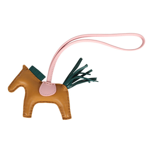 Hermes Rodeo Bag Charm PM Sesame/Malachite/Rose Sakura Milo Lambskin