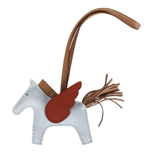 Hermes Pegase Rodeo Bag Charm PM Bleu Brume/Chai/Cuivre Milo Lambskin