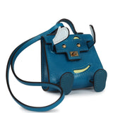 Hermes Mini Kelly Idole Bag Charm Bleu Izmir Tadelakt Gold Hardware