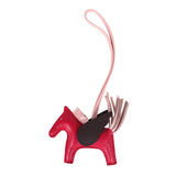 Hermes Pegasus Rodeo Bag Charm PM Framboise/Rose Sakura/Rouge Sellier Milo Lambskin