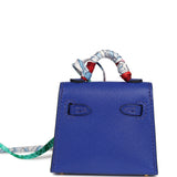 Hermes Mini Kelly Twilly Bag Charm Bleu Electric Tadelakt Gold Hardware