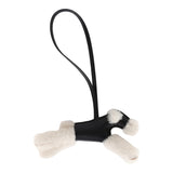 Hermes Budy Charm Black/Ecru Milo Lambskin/Merino Sheepskin