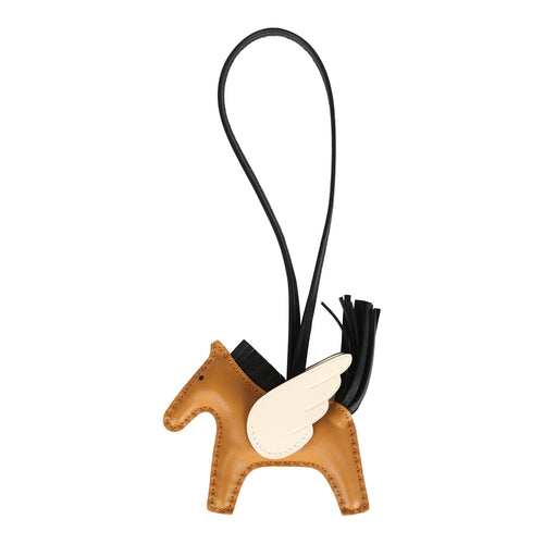 Hermes Pegase Rodeo Bag Charm PM Sesame/Black/Nata Milo Lambskin