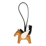 Hermes Pegase Rodeo Bag Charm PM Sesame/Black/Nata Milo Lambskin