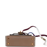 Hermes Mini Kelly Twilly Bag Charm Etoupe Tadelakt Gold Hardware