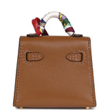 Hermes Mini Kelly Twilly Bag Charm Alezan Tadelakt Gold Hardware