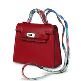 Hermes Mini Kelly Twilly Bag Charm Rouge Vif Tadelakt Palladium Hardware