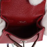 Hermes Mini Kelly Twilly Bag Charm Rouge Vif Tadelakt Palladium Hardware