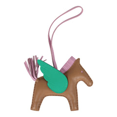 Hermes Pegase Rodeo Bag Charm MM Chai, Mauve Sylvestre and Menthe Milo Lambskin