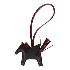 Hermes Pegase Rodeo Bag Charm PM Black, Rouge Sellier and Rouge H Milo Lambskin