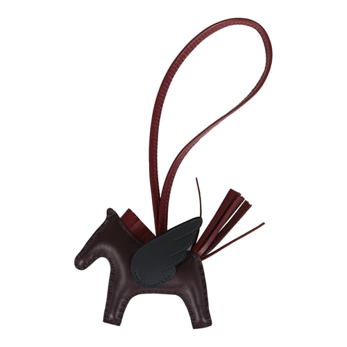 Hermes Pegase Rodeo Bag Charm PM Black, Rouge Sellier and Rouge H Milo Lambskin