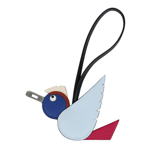 Hermes Birdy Charm Black, Bleu Brume, Craie, Rose Mexico, Bleu Royal and Cuivre Epsom Palladium Hardware