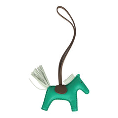 Hermes Rodeo Bag Charm PM Menthe, Etoupe and Vert Fizz Milo Lambskin