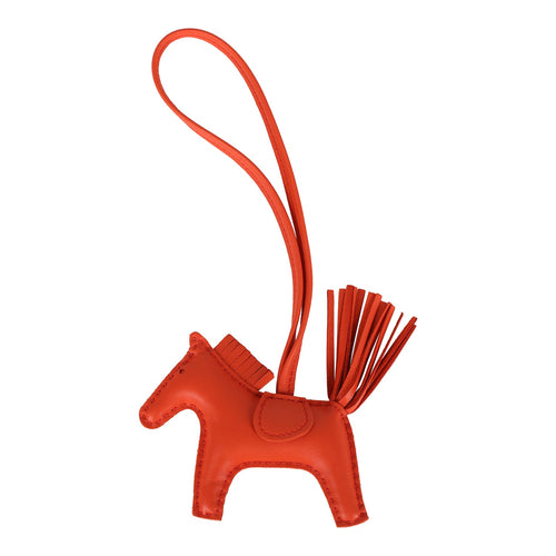 Hermes Rodeo Bag Charm PM Orange Poppy Milo Lambskin