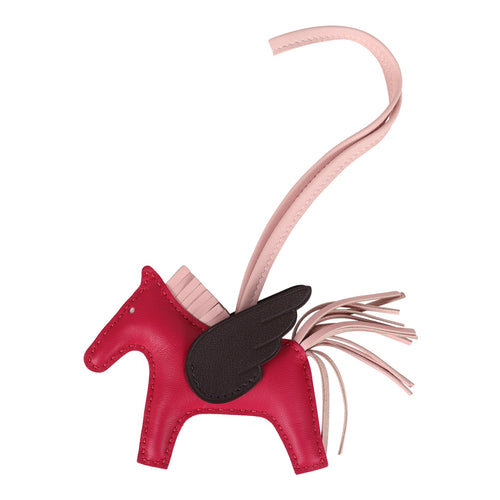 Hermes Pegase Rodeo Bag Charm PM Framboise, Rose Sakura and Rouge Sellier Milo Lambskin