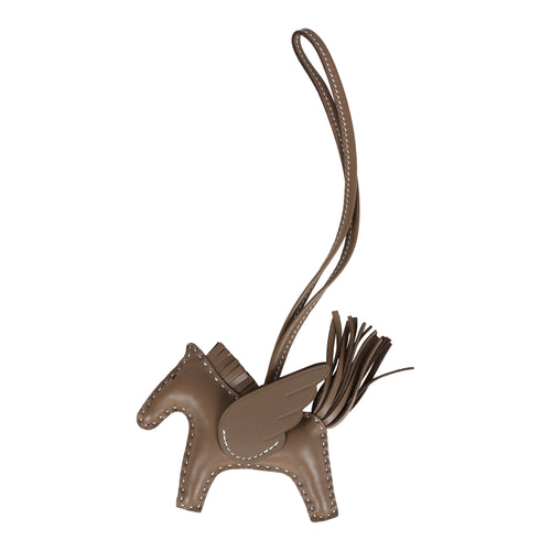 Hermes Pegase Rodeo Bag Charm PM Etoupe Milo Lambskin