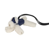 Hermes Budy Charm Bleu France and Black Milo Lambskin and Merino Sheepskin