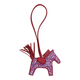 Custom Iridescent Swarovski Crystal Hermes Bedazzled Hermes Rodeo Bag Charm PM Rubis Milo Lambskin - Thumbnail View 2
