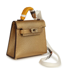 Hermes Mini Kelly Twilly Bag Charm Dore Chevre Permabrass Hardware