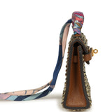 Custom Brown Swarovski Crystal Hermes Mini Kelly Twilly Bag Charm Alezan Tadelakt Gold Hardware