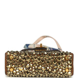 Custom Brown Swarovski Crystal Hermes Mini Kelly Twilly Bag Charm Alezan Tadelakt Gold Hardware