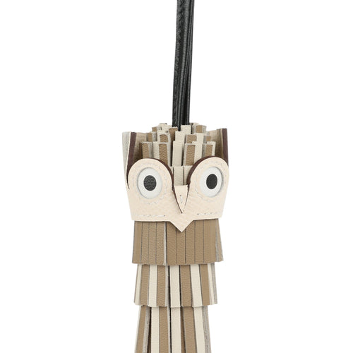 Hermes Chouette Owl Charm Beige Marfa, Craie, Noir, Nata & Blanc Milo, Swift and Epsom