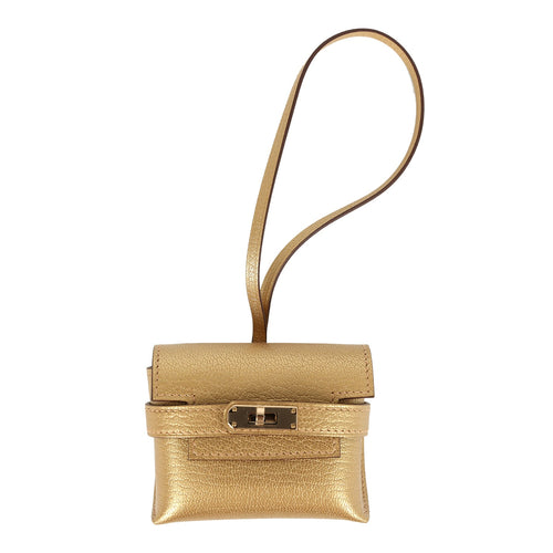Hermes Kelly Festival Bag Charm Dore Chevre Chamkilight Permabrass Hardware
