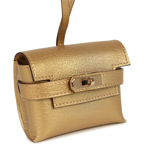 Hermes Kelly Festival Bag Charm Dore Chevre Chamkilight Permabrass Hardware