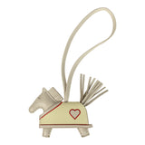 Hermes Rodeo Robeo Coeur Charm PM Craie, Jaune Milton & Rouge Radieux Milo Lambskin