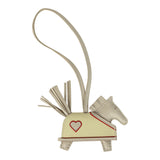 Hermes Rodeo Robeo Coeur Charm PM Craie, Jaune Milton & Rouge Radieux Milo Lambskin