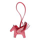 Custom Pink Swarovski Crystal Hermes Bedazzled Pegase Rodeo Bag Charm PM Rose Mexico Milo Lambskin - Thumbnail View 1