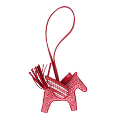 Custom Pink Swarovski Crystal Hermes Bedazzled Pegase Rodeo Bag Charm PM Rose Mexico Milo Lambskin