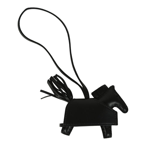 Hermes Rodeo Rock Bag Charm PM Black Milo Lambskin Palladium Hardware