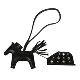 Hermes Rodeo Rock Bag Charm PM Black Milo Lambskin Palladium Hardware
