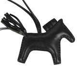 Hermes Rodeo Rock Bag Charm PM Black Milo Lambskin Palladium Hardware