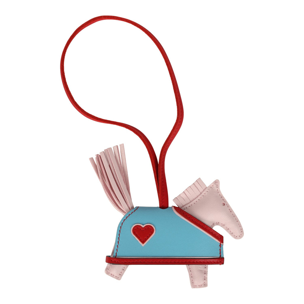 Hermes Rodeo Robeo Coeur Charm PM Rose Darling, Bleu Celeste Hermes Rodeo Robeo Coeur Charm PM Rose Darling, Bleu Celeste