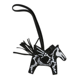 Custom Skeleton Swarovski Crystal Hermes Bedazzled Pegase Rodeo Bag Charm PM So Black Milo Lambskin