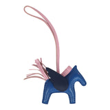 Hermes Pegase Rodeo Bag Charm PM Bleu France, Bleu Nuit & Mauve Sylvestre Milo Lambskin