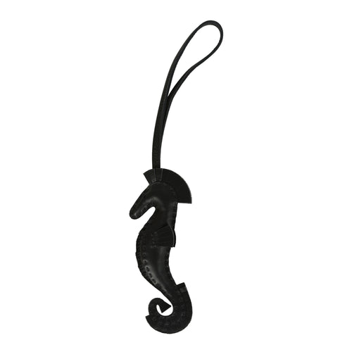 Hermes Seahorse Bag Charm So Black Milo Lambskin