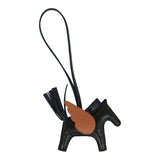 Hermes Pegase Rodeo Bag Charm PM Black, Gold & Bleu Nuit Milo Lambskin